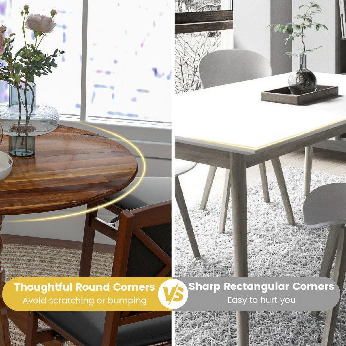Wooden Dining Table with Round Tabletop G119497