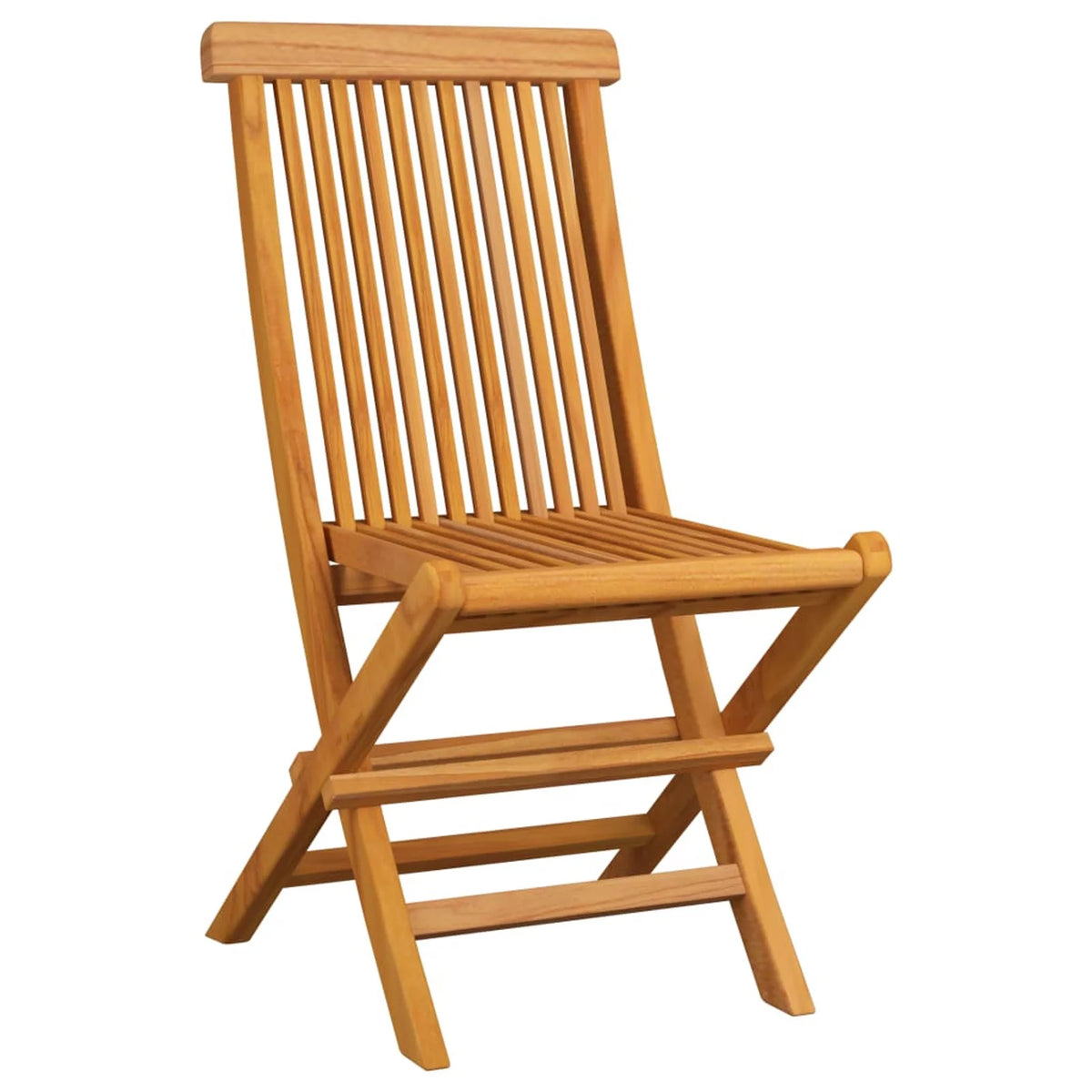 Set of 2 Taupe Cushion Teak Wood Foldable Outdoor Dining Chair E90660