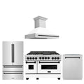 48 In. Gas Range, Range Hood, Refrigerator, Dishwasher with Matte Black Accents B778645