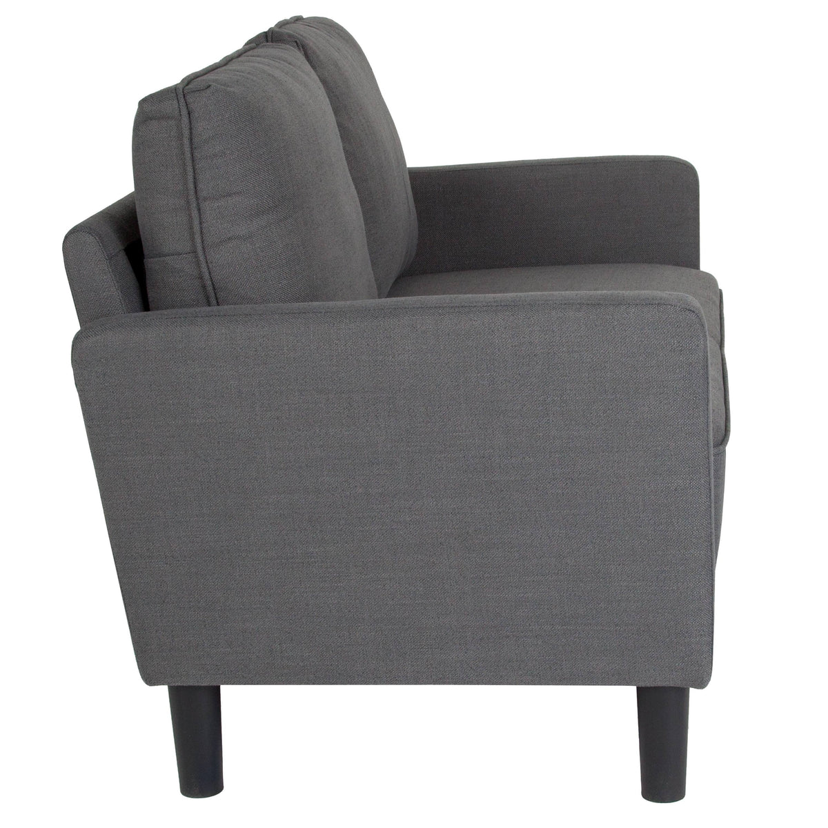 Brown Leather Straight Arm Loveseat S6862