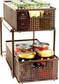 2 Tier Mesh Sliding Cabinet Basket Organizer Drawer R194