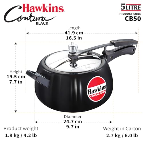 3 Litre Black Hard Anodised Pressure Cooker K115