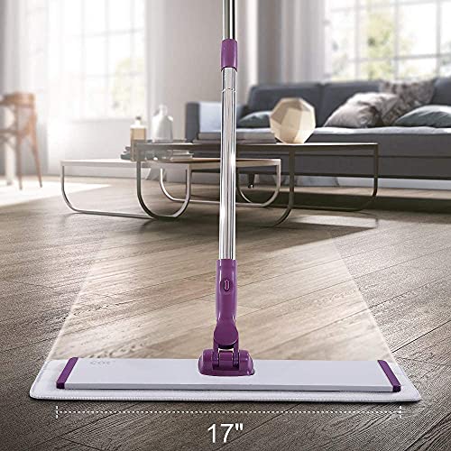 Commercial Flat Microfiber Floor Mop with 4 Washable Pads T46317