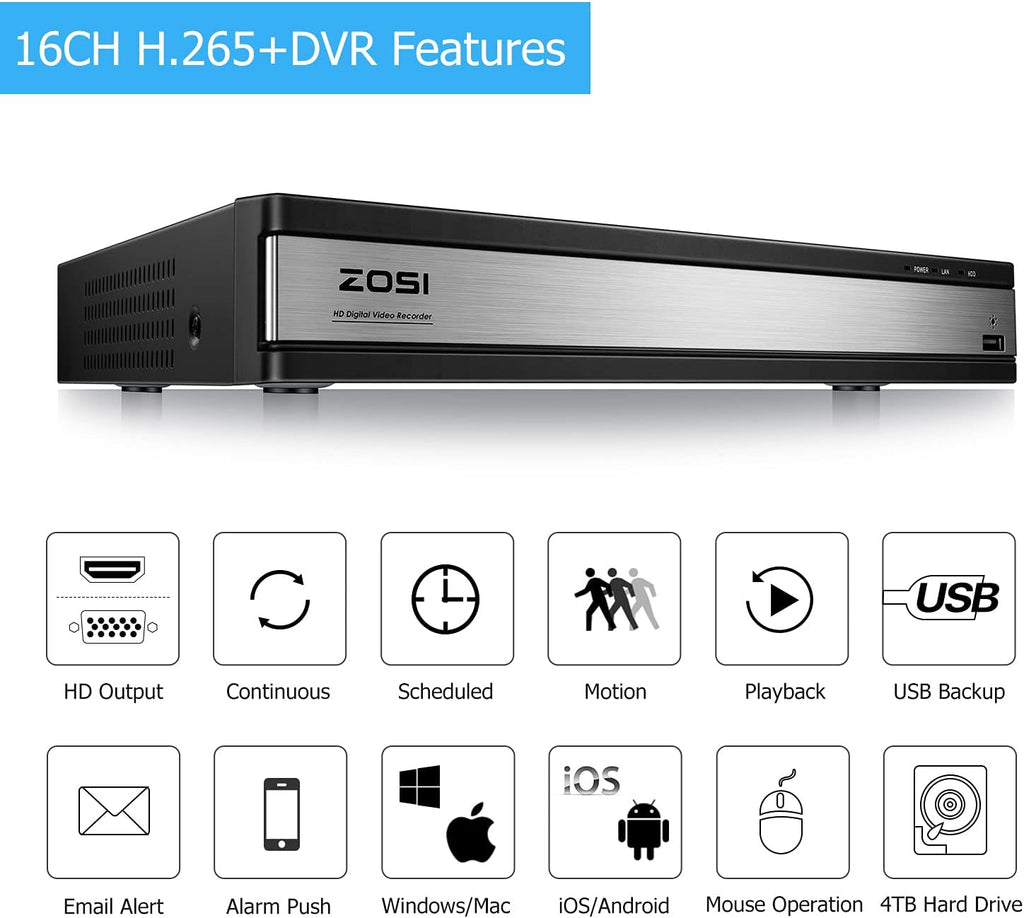 16 Channel 4TB DVR Security Camera System G9649
