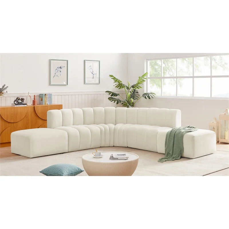 Cream Velvet Modular Sofa H36624
