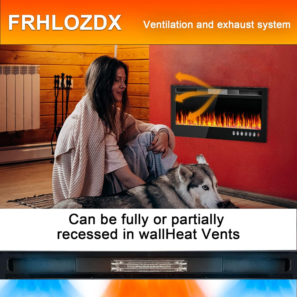 Electric Fireplace Heater with Remote Control, 750/1500W C29185