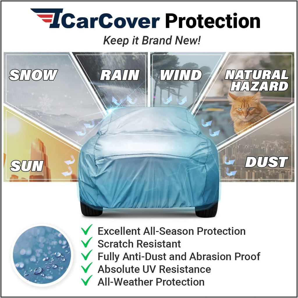 Ford Mustang 2015-2022 Full Car Cover Waterproof All Weather Custom Outdoor Indoor Padded Cover with Straps U8999