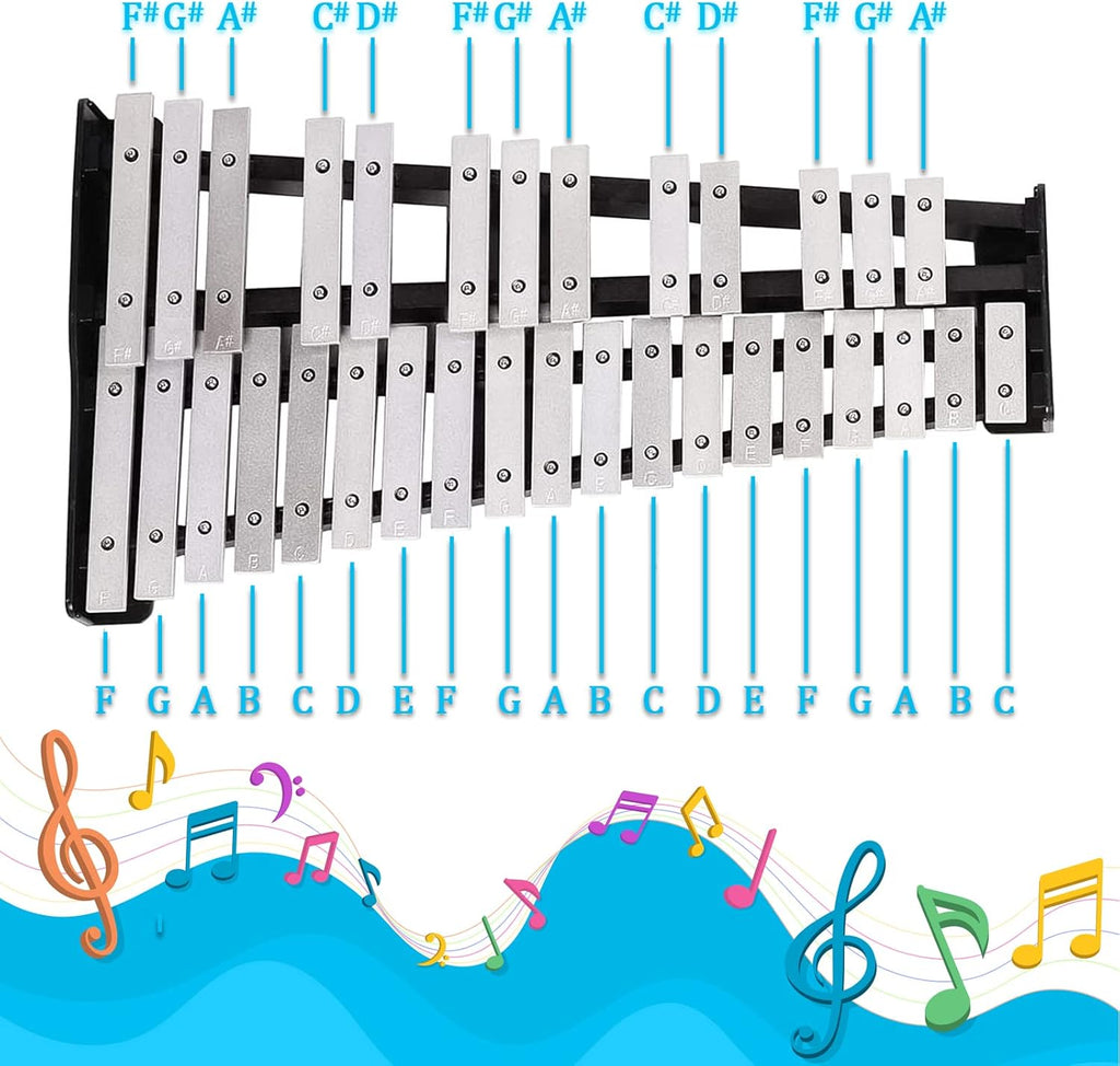 30 Notes Glockenspiel Kit Xylophone Bell with Carrying Bag N5284