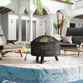 Red Steel Wood Burning Fire Pit B987