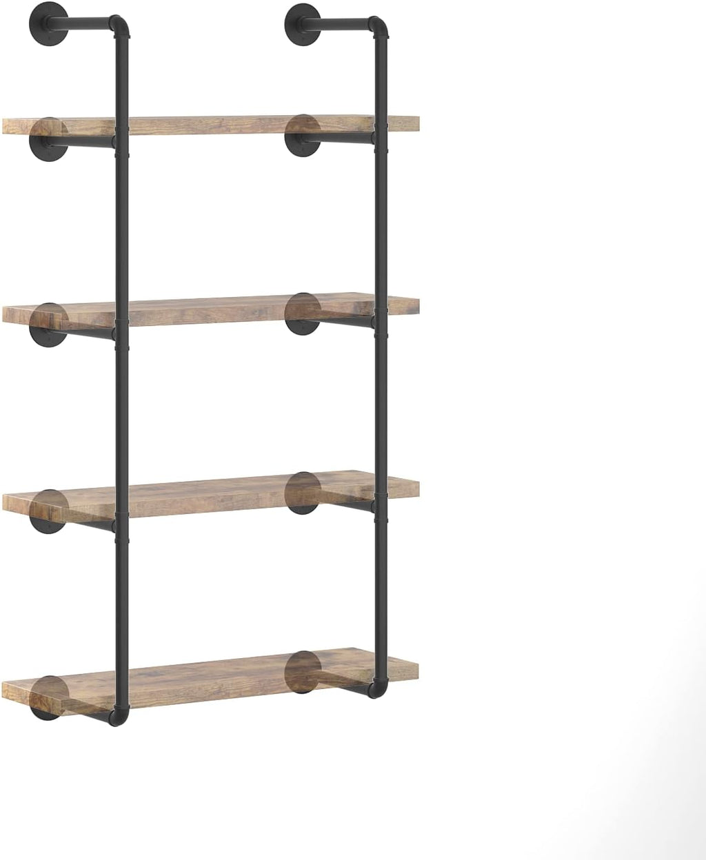 Industrial Wall Mount Iron Pipe Shelf Black 3 Tier X2 Q66763