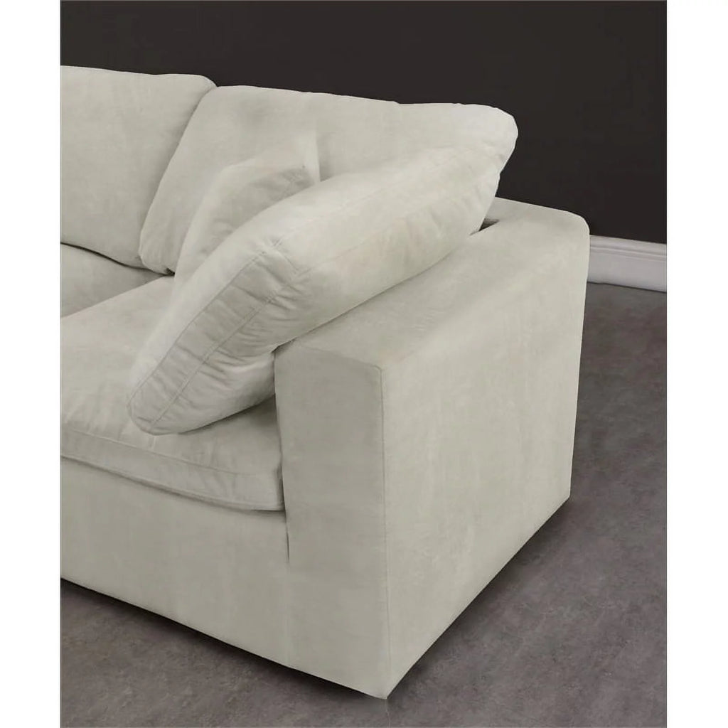Cream Velvet Modular Sectional J868
