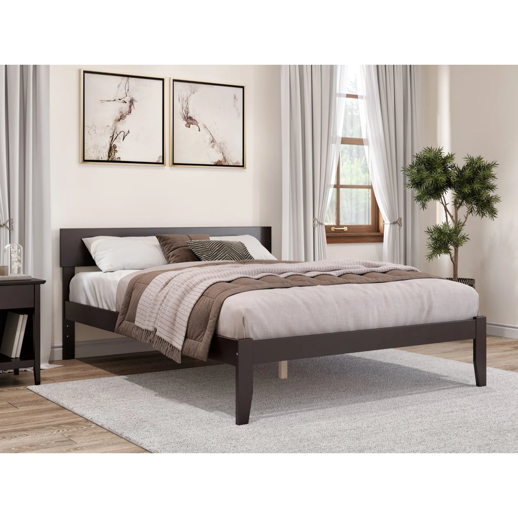 Solid Wood Queen Platform Bed in Espresso B7483