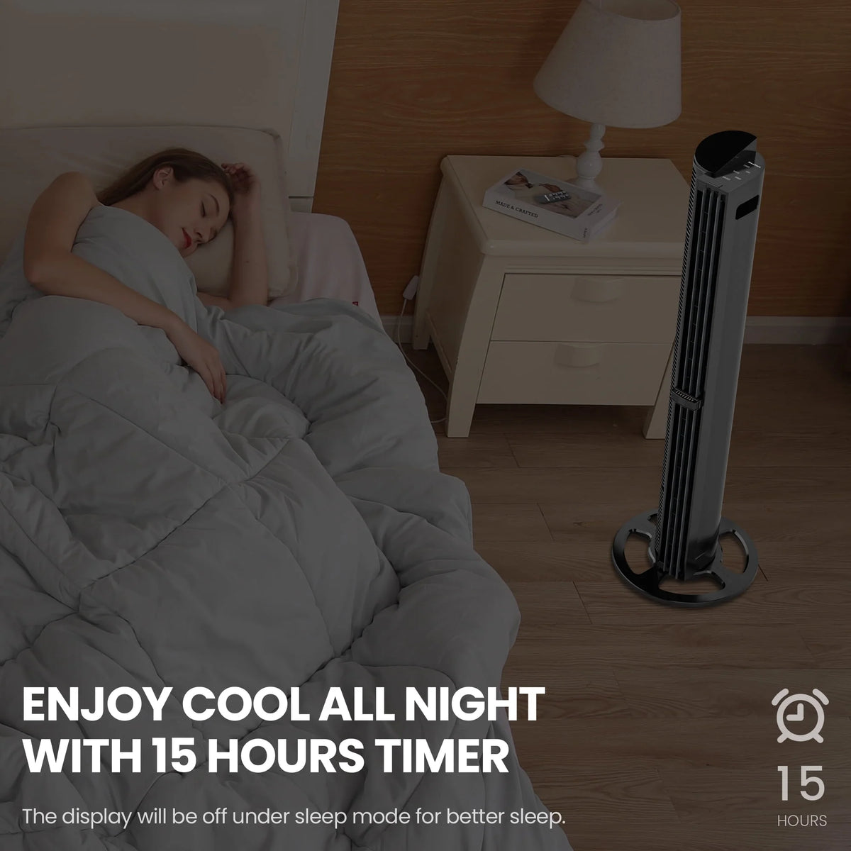 40in Tower Fan with Remote Control, 6 Speeds, Black R15894