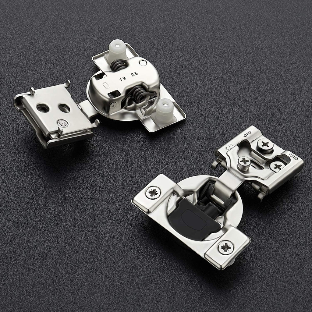 12 Pack 6 Pairs 1/2 inch Overlay Soft Close Satin Nickel Stainless Steel Concealed Hinges L35858