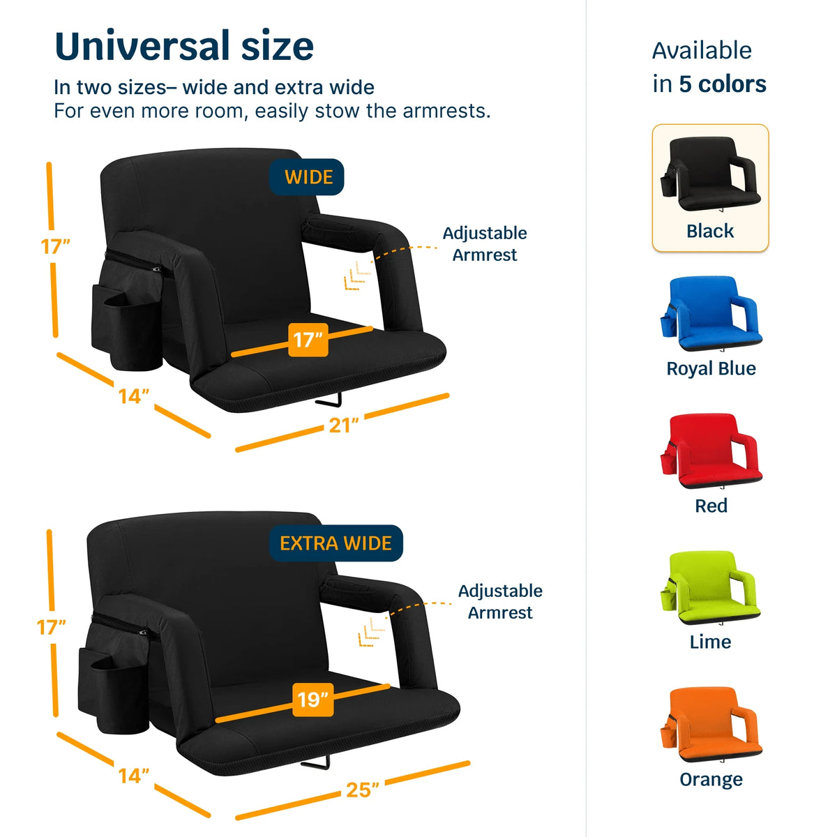 Waterproof Foldable Reclining Stadium Seat X970968
