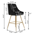 Black Velvet Upholstered Dining Chair Set of 6 V8225