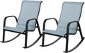 Set of 2 Blue Steel Outdoor Rocking Chair V622635