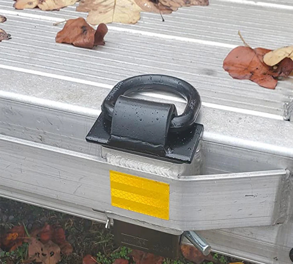 2 Pack Heavy Duty Adjustable Stake Pocket D Ring Black with 1/2" Hitch Pin, 4 Holes, 5400 lbs Load Limit E220276