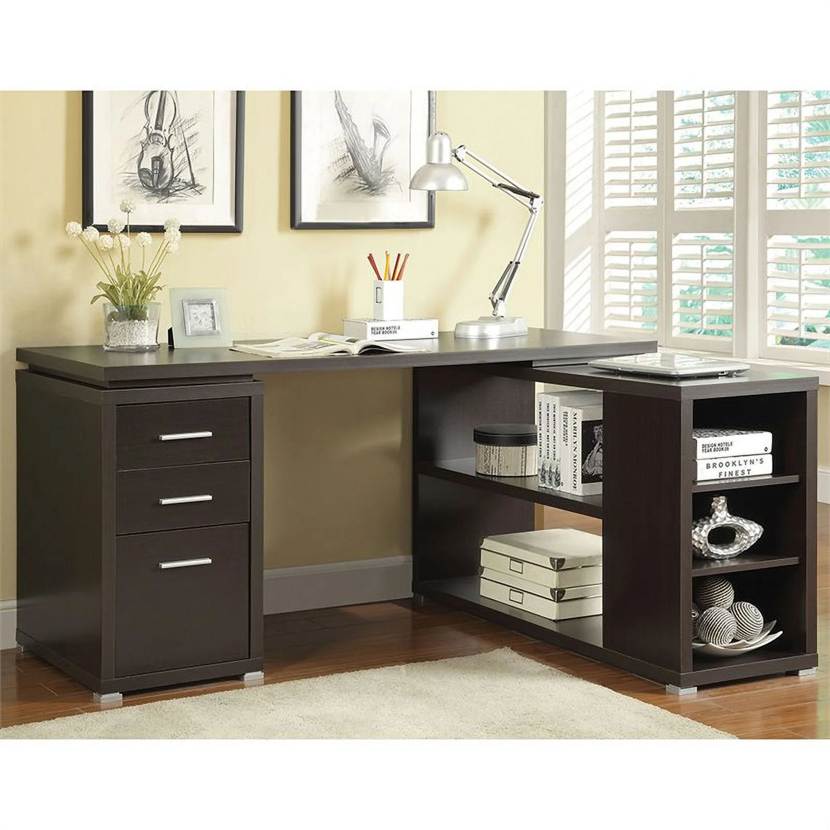 2 Piece L Shaped Desk and Office Chair Set G606