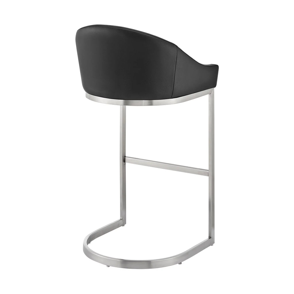 24 Inch Black Faux Leather Counter Stool P427101