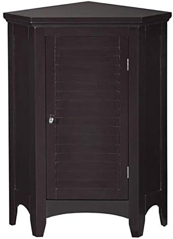 Dark Espresso 1 Door Corner Floor Cabinet C55782