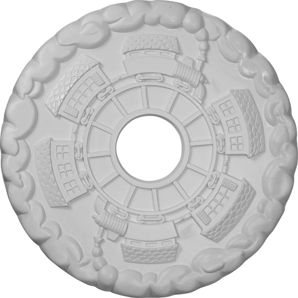 18 1/2x22OD x 3 7/8x22ID x 1x22P Hand-Painted Ceiling Medallion M25941