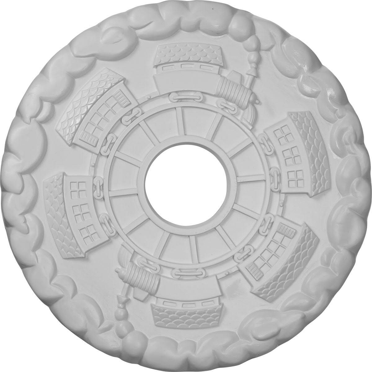18 1/2x22OD x 3 7/8x22ID x 1x22P Hand-Painted Ceiling Medallion M25941