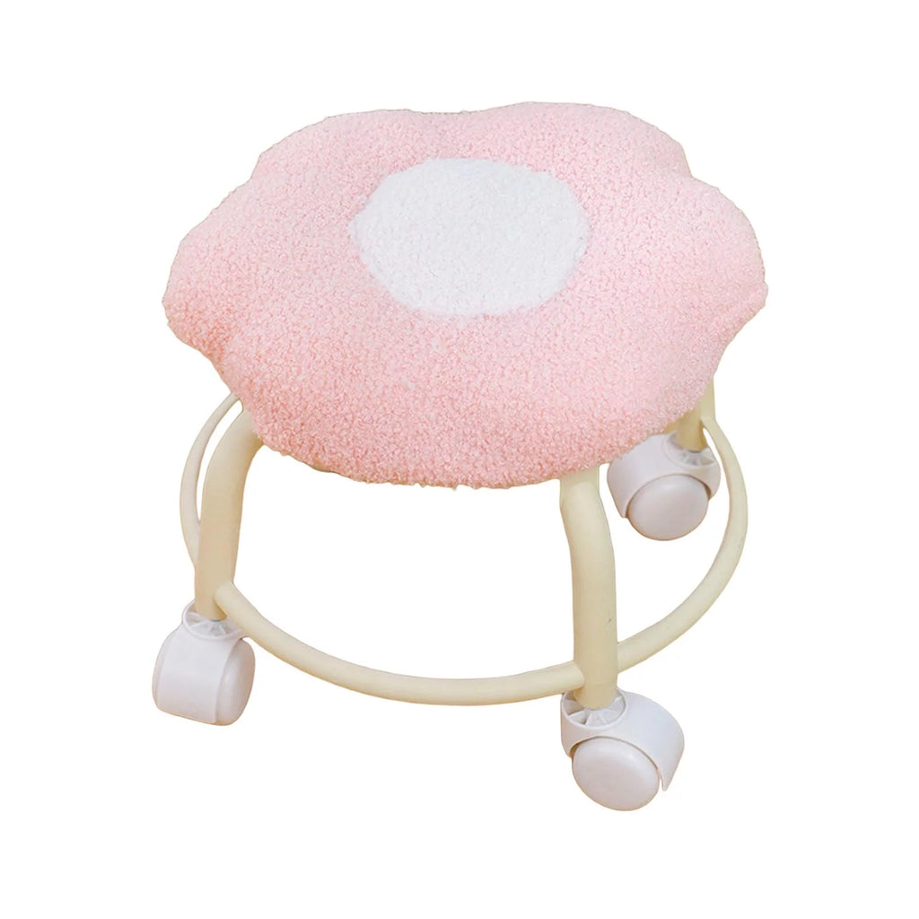 Pink Rolling Swivel Stool Z711