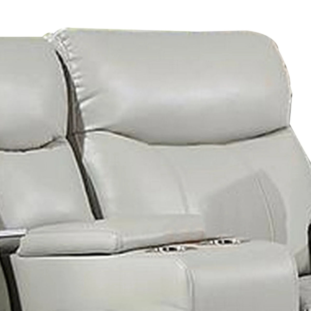 Light Gray Faux Leather Recliner Loveseat T564