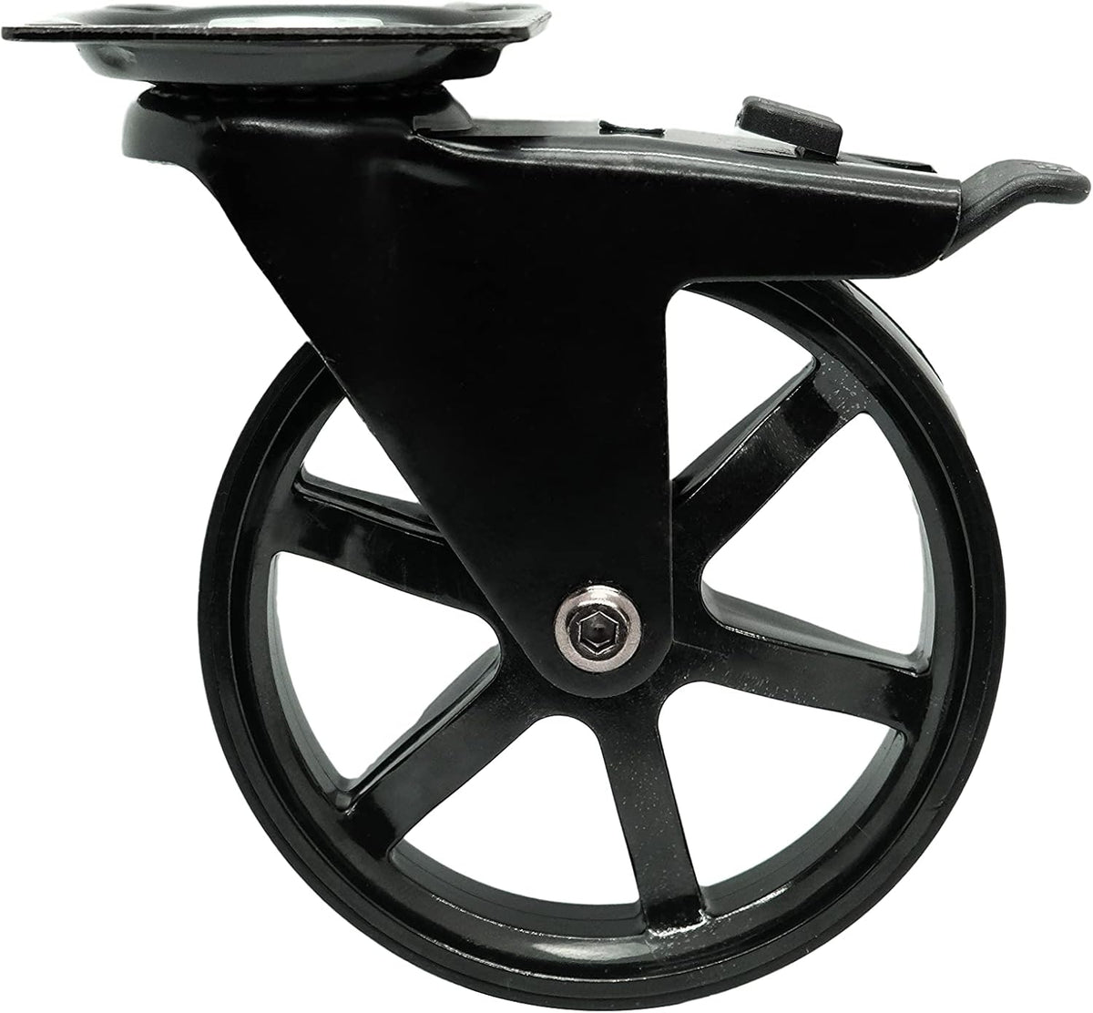 3 Inch Polyurethane Caster, Gloss Black, 4 Pack P2281