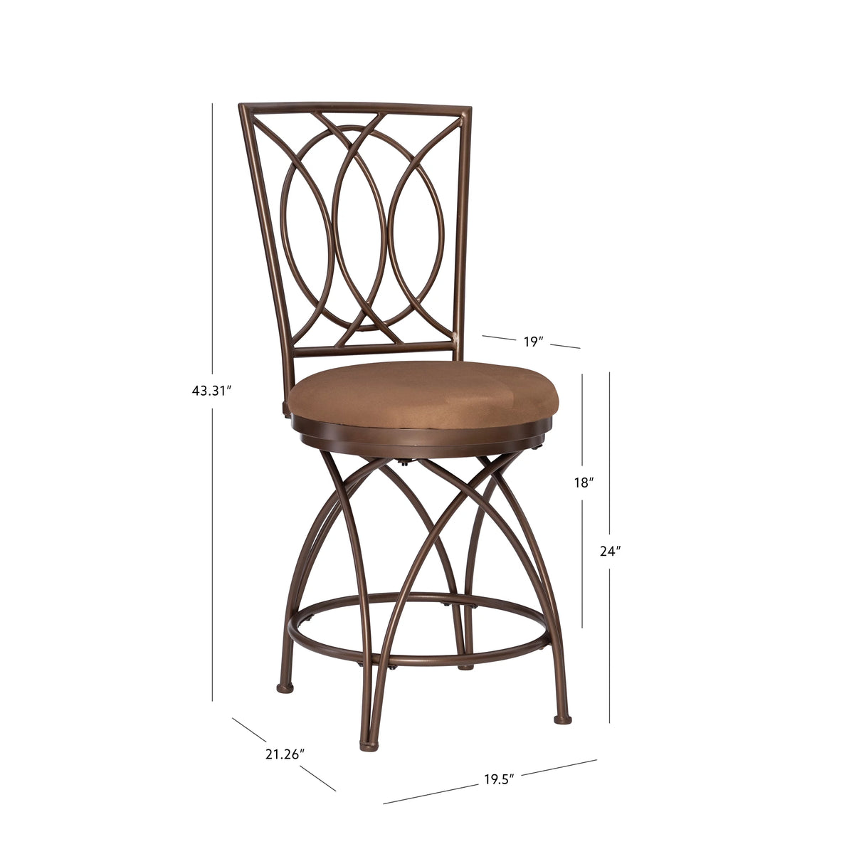 24.5" Metal Circle Back Swivel Counter Stool Q5252