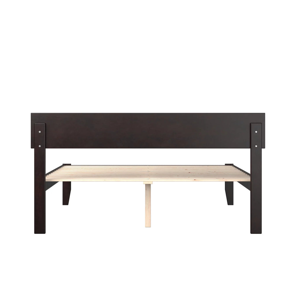 Solid Wood Queen Platform Bed in Espresso B7483