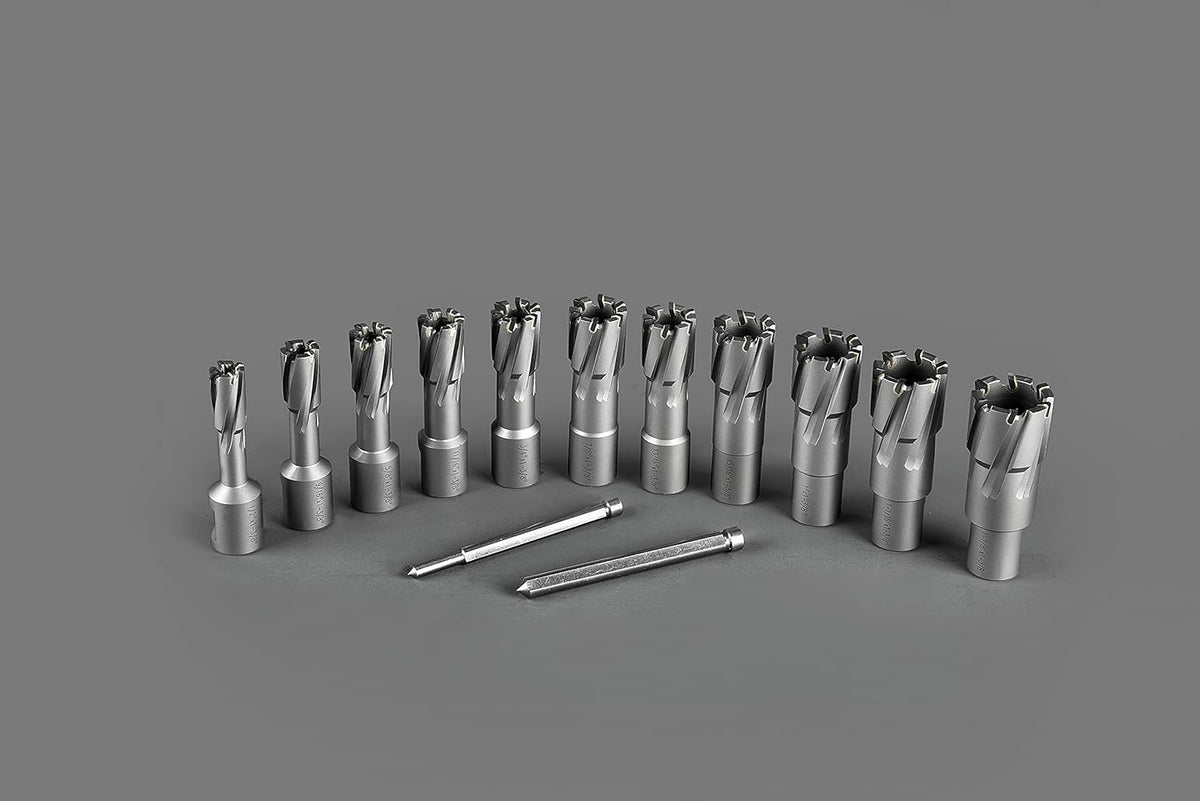 13 pcs Carbide TCT Annular Cutter Set with 2 Pilot Pins U7428