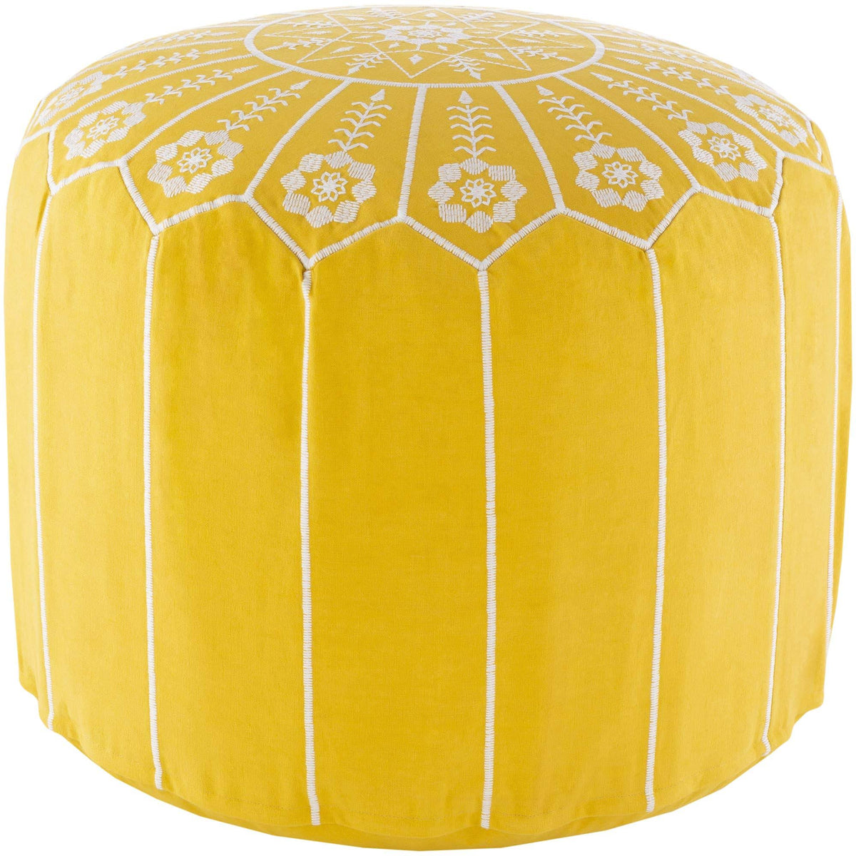 Bright Yellow Accent Pouf Q658