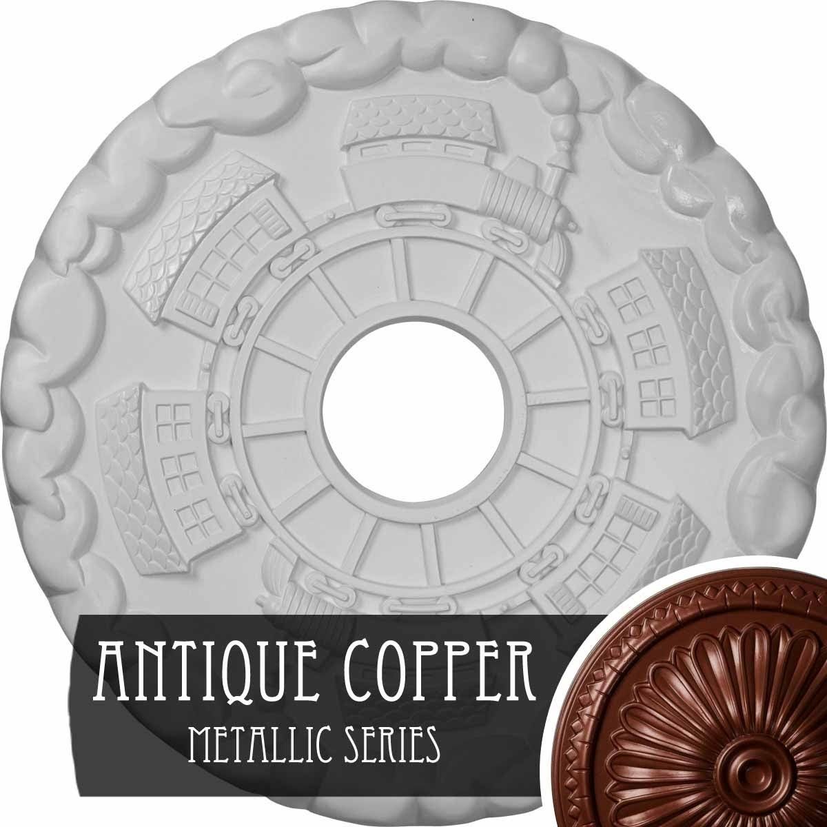 18 1/2x22OD x 3 7/8x22ID x 1x22P Hand-Painted Ceiling Medallion M25941