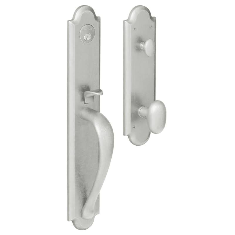 Satin Chrome Single Cylinder Handleset Oval Knob K7758