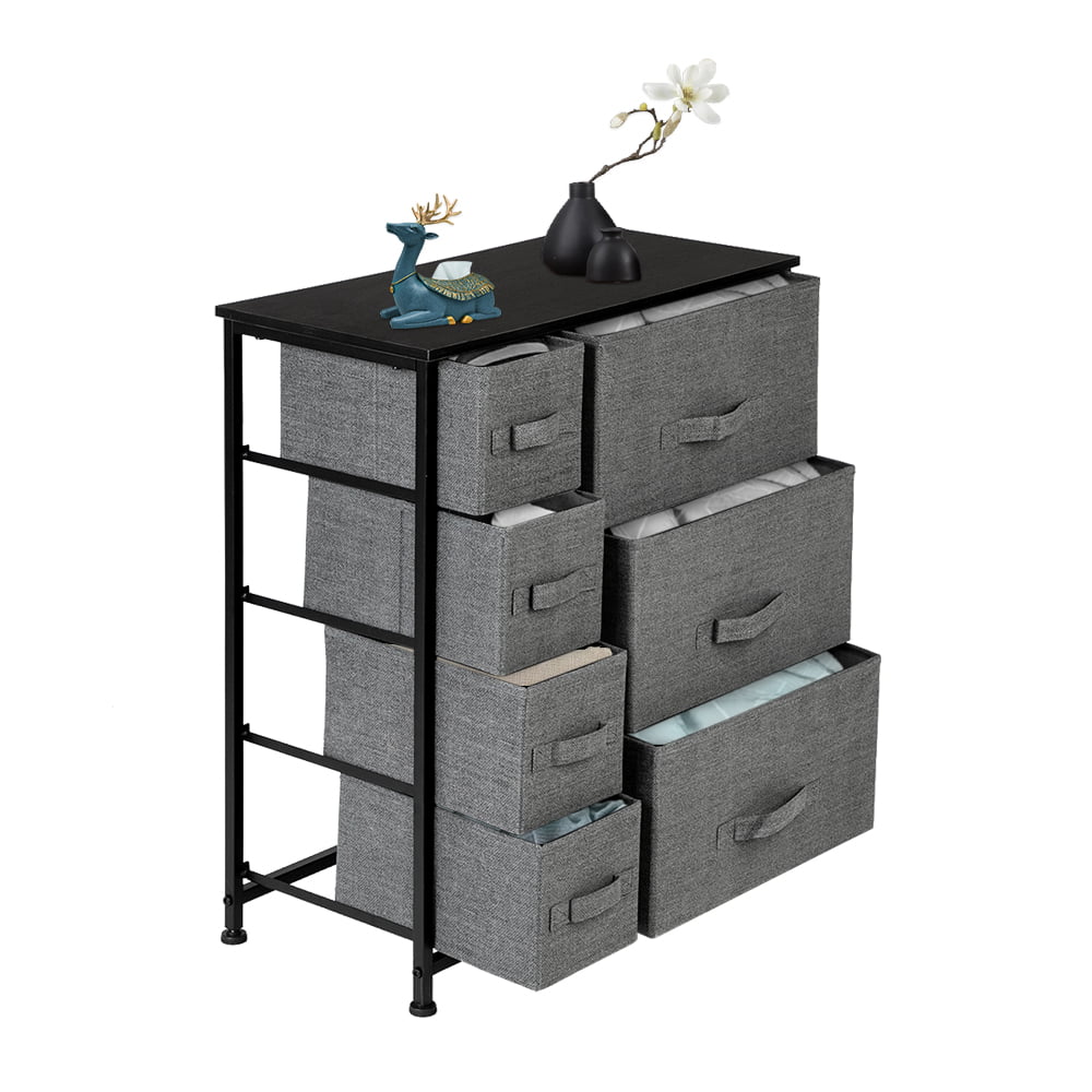 Gray 7 Drawer Fabric Dresser U40930