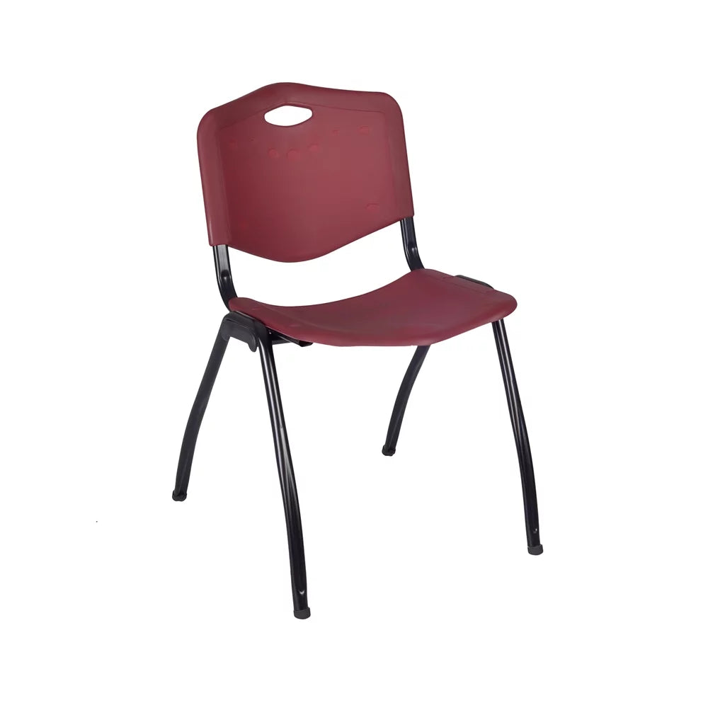 48" Square Breakroom Table & 4 Stack Chairs Y461832