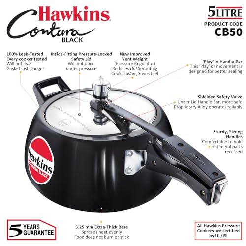 3 Litre Black Hard Anodised Pressure Cooker K115