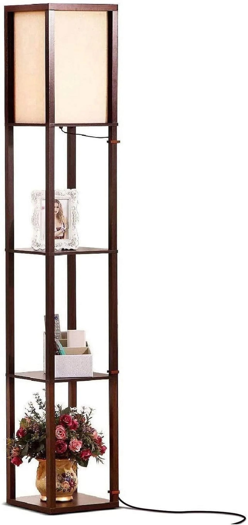 Standing Tower Floor Lamp with Shelves N121747