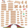 68 Pcs Wooden Train Track Expansion Pack F3730