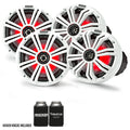 8x22 White Marine LED Speakers - 2 Pairs E308974