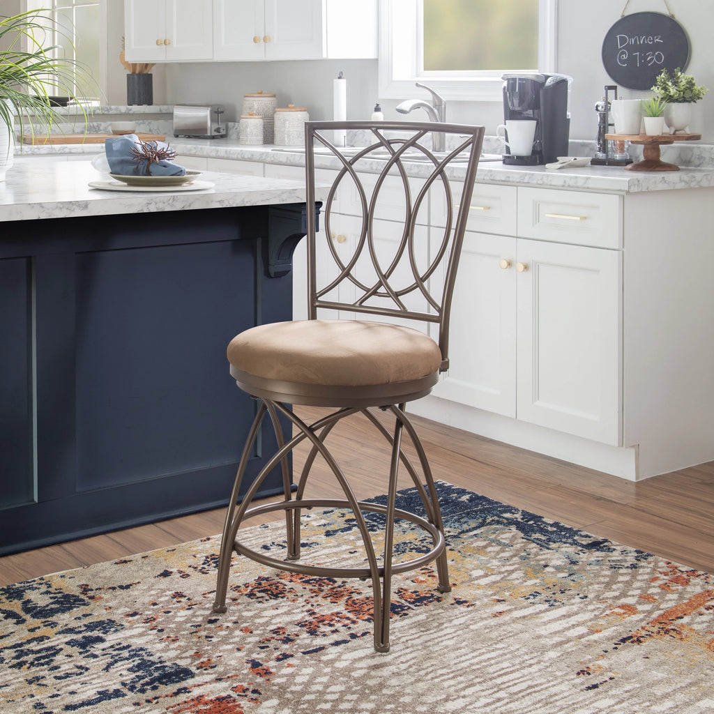 24.5" Metal Circle Back Swivel Counter Stool Q5252