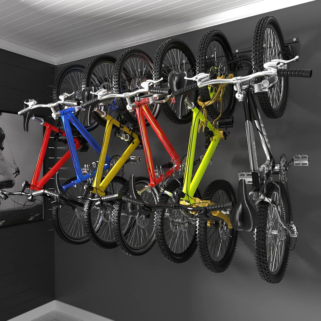 Wall Mount Bike Rack for 6 Bicycles with Adjustable Bike Hooks, Pack of 2 X20436