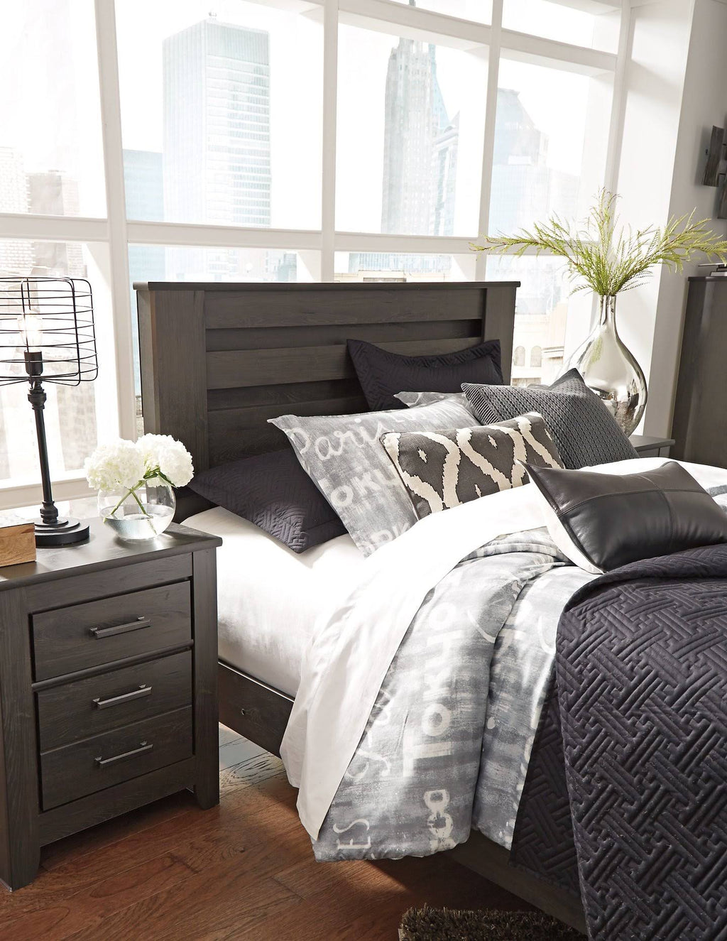 King Panel Headboard Black M286435