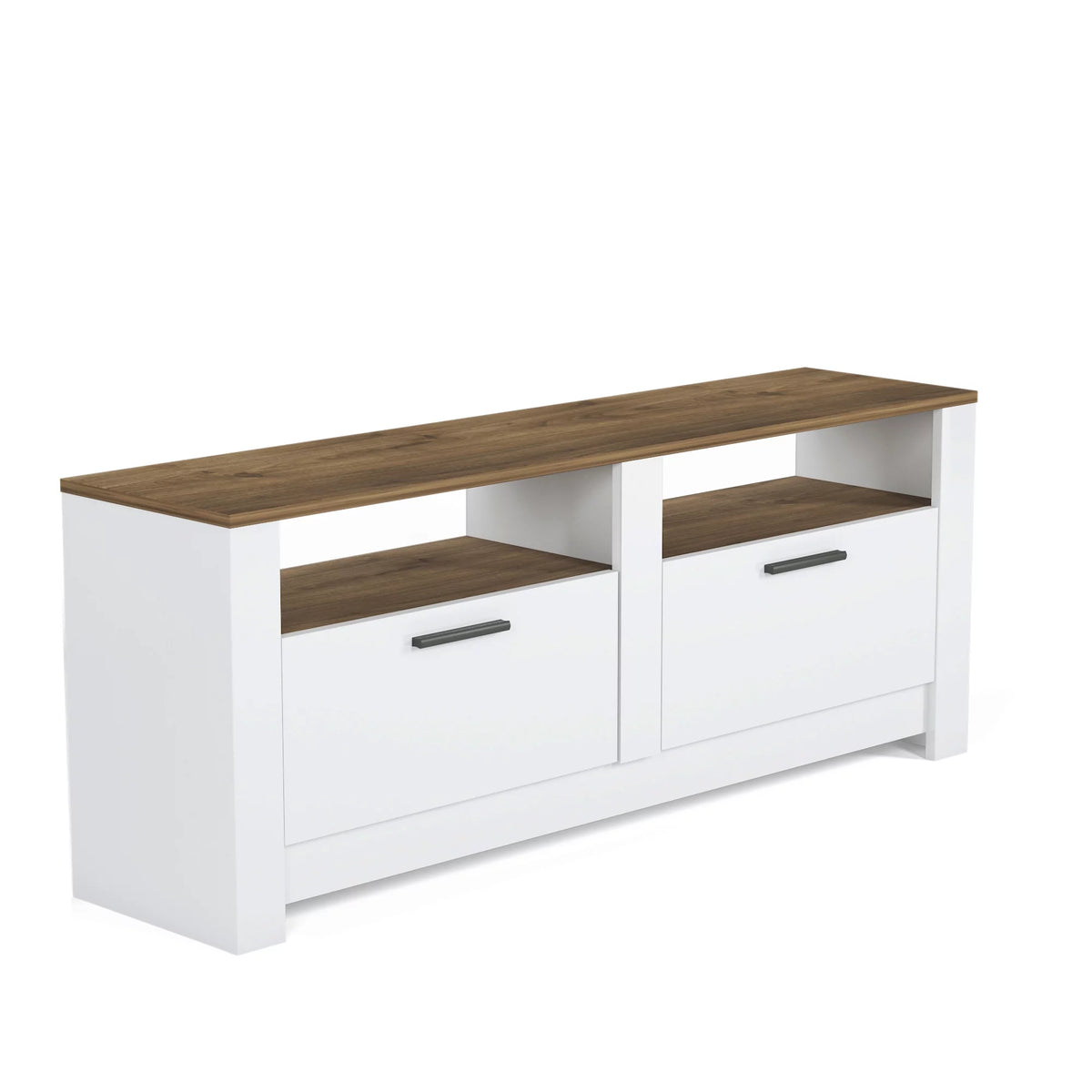White and Oak 57 Inch 2 Drawer TV Stand G49397