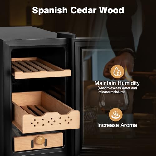 25L Electric Cigar Humidor Cabinet with Temperature and Humidity Control P3455