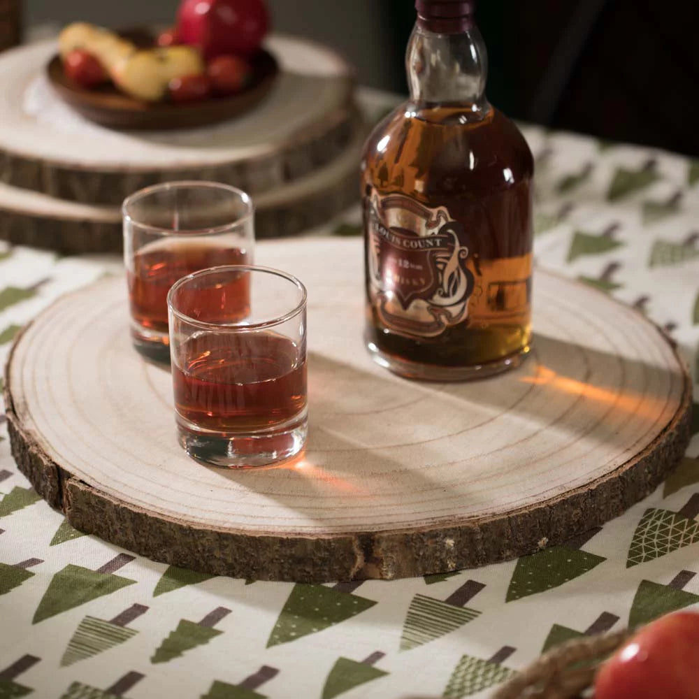 Natural Wood Slice Tray 14" Diameter Y753526