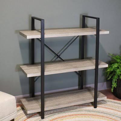 Black and Gray Steel Etagere Bookcase J610