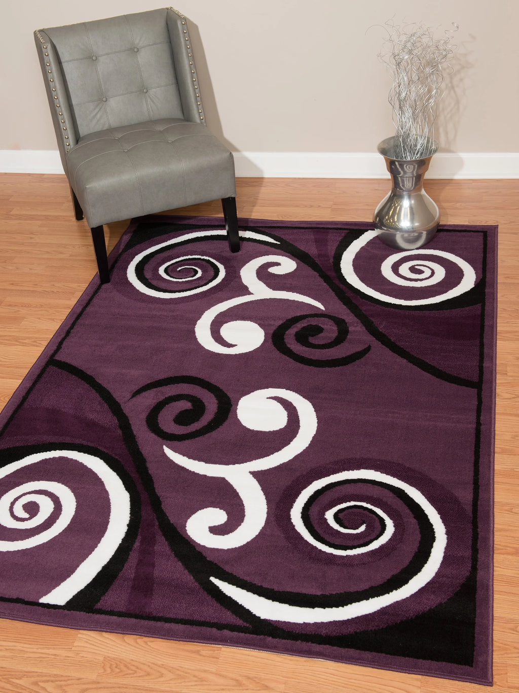 Plaza Gabriela Runner Rug, Geometric Pattern, Plum, 2'3 X 7'2" B155687